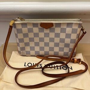 Louis Vuitton Damier Azur Double Zip Pochette